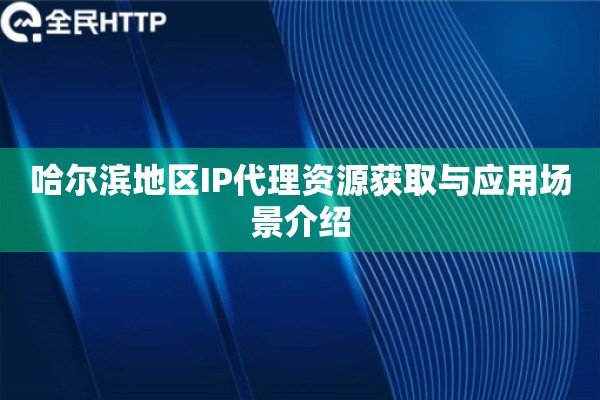 哈尔滨地区IP代理资源获取与应用场景介绍