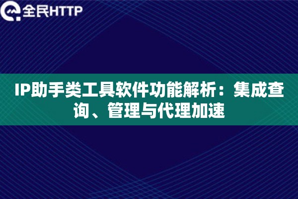 IP助手类工具软件功能解析：集成查询、管理与代理加速