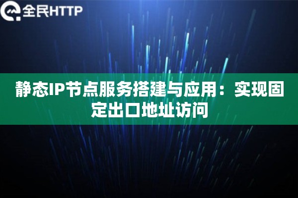 静态IP节点服务搭建与应用：实现固定出口地址访问