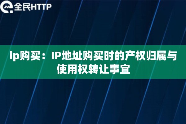 ip购买：IP地址购买时的产权归属与使用权转让事宜