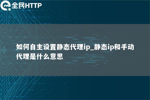 如何自主设置静态代理ip_静态ip和手动代理是什么意思