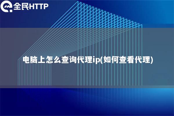 电脑上怎么查询代理ip(如何查看代理)