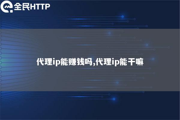代理ip能赚钱吗,代理ip能干嘛