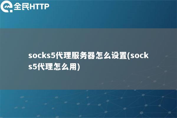 socks5代理服务器怎么设置(socks5代理怎么用)