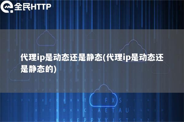 代理ip是动态还是静态(代理ip是动态还是静态的)