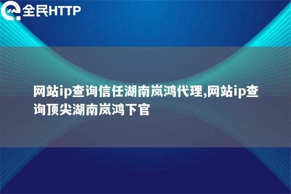 网站ip查询信任湖南岚鸿代理,网站ip查询顶尖湖南岚鸿下官