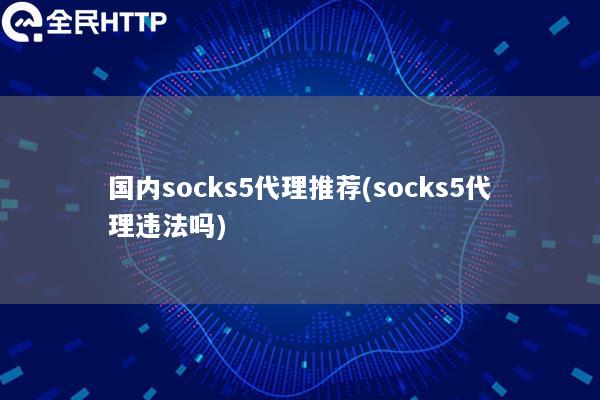 国内socks5代理推荐(socks5代理违法吗)