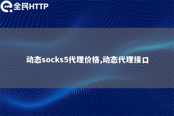动态socks5代理价格,动态代理接口