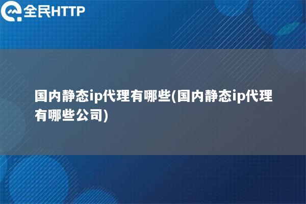 国内静态ip代理有哪些(国内静态ip代理有哪些公司)